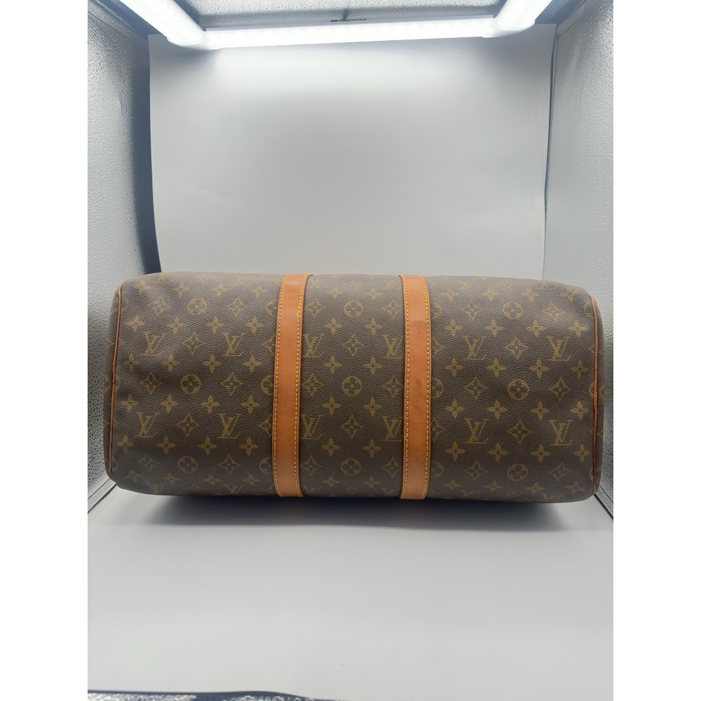 Louis Vuitton Keepall 45 Monogram Canvas Brown Travel Bag Vintage Duffle - Picture 10 of 16